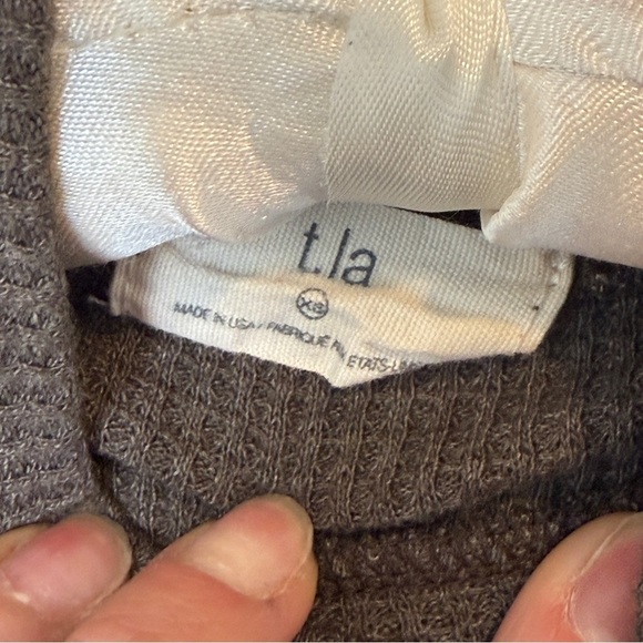 T.la Anthropologie Ribbed Thermal Mock Turtleneck Tunic Top XS - Picture 8 of 11